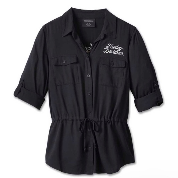 NWT Harley-Davidson® Women's Revolution Drawstring Waist Shirt - Picture 2 of 5